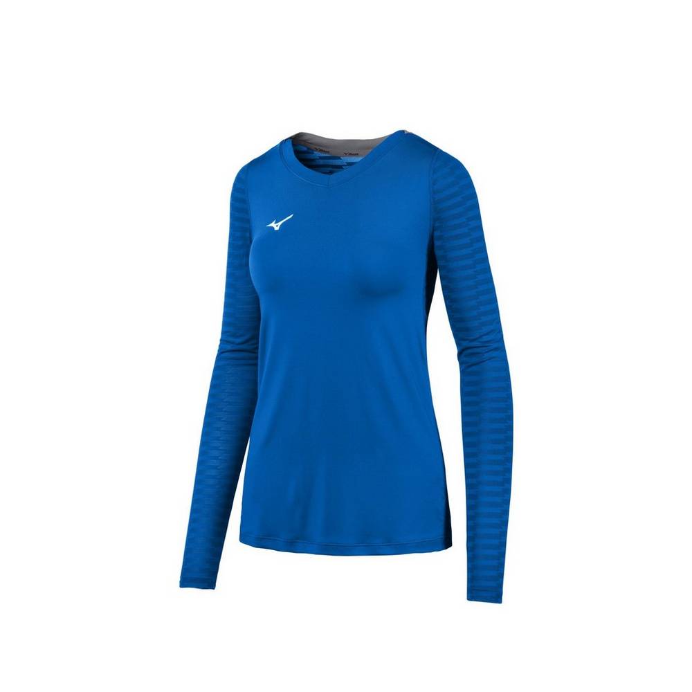 Camisas Mizuno United Long Sleeve - Mulher - Azul Marinho - NTIDW4681